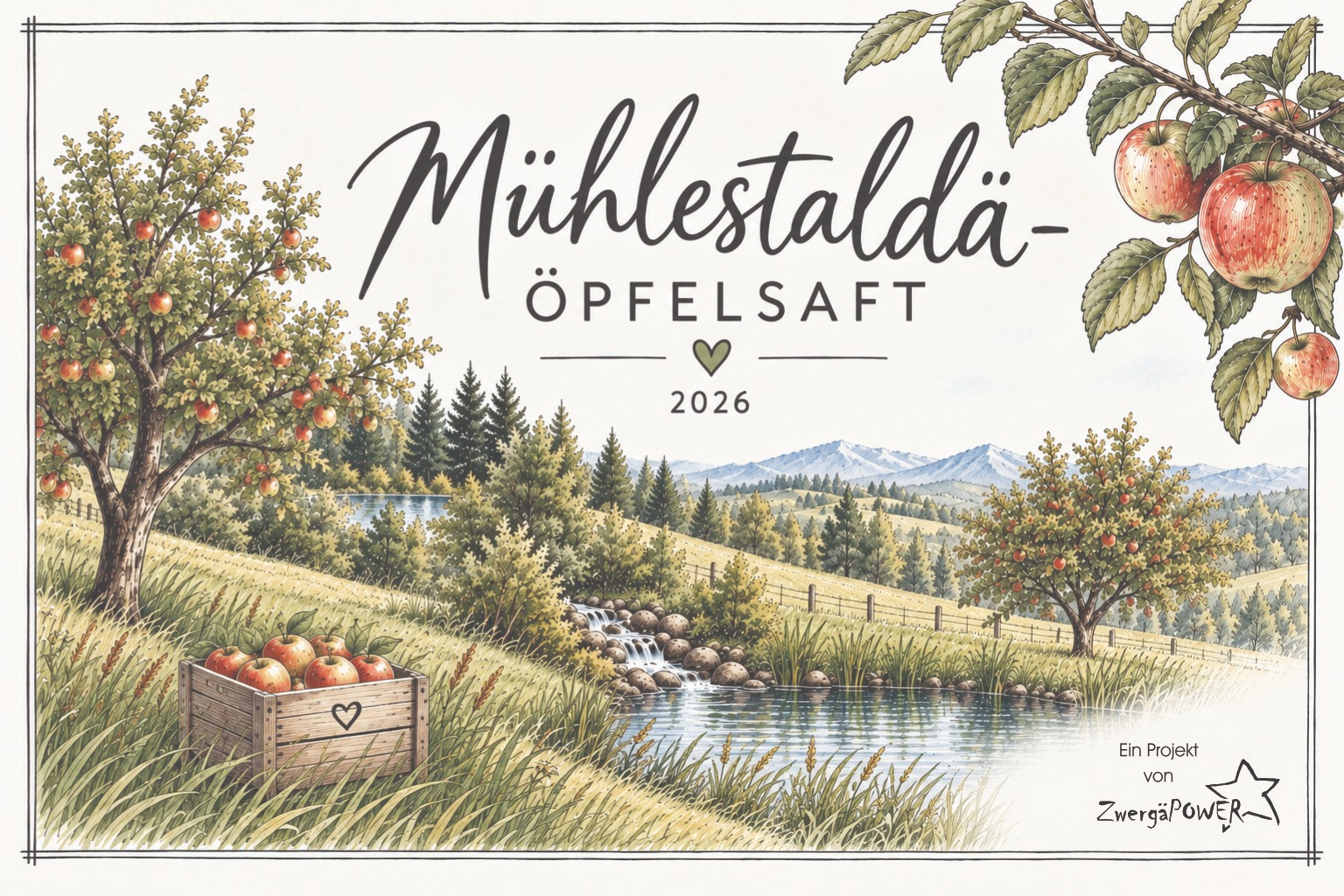 Mühlestaldä-Öpfelsaft Etikette